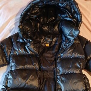 Polo by Ralph Lauren Kids Glossy Black Puffer Jacket